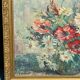 Oil painting on canvas bouquet of flowers g. dance