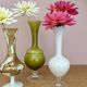 Set of 3 vintage glass and opaline vases