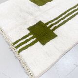 Beni Ouarain Moroccan Berber rug with khaki patterns 2.41x1.68m