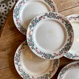 Set of 6 old flat plates model Cécile de HBCM