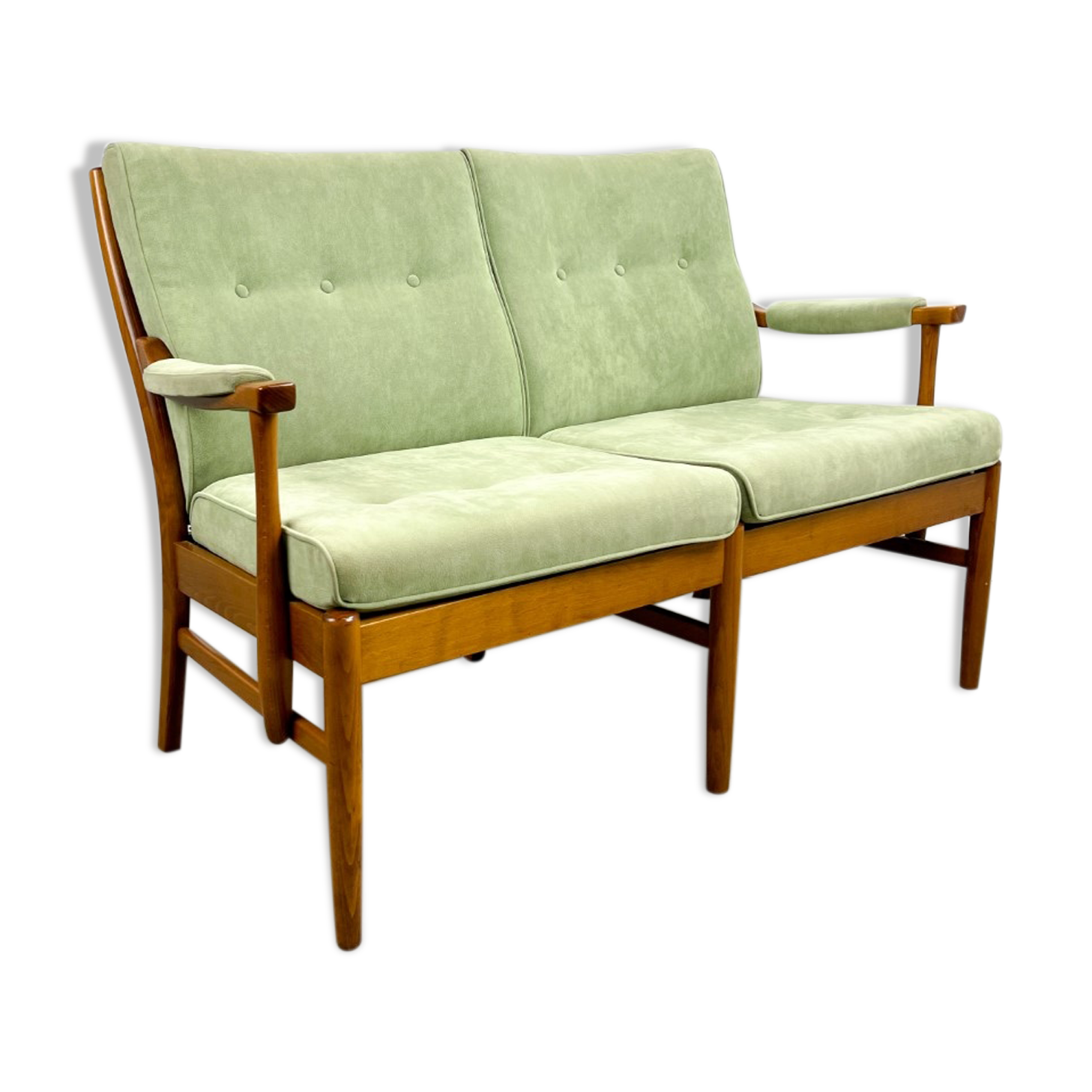 Two-seater sofa from the sixties with green upholstery