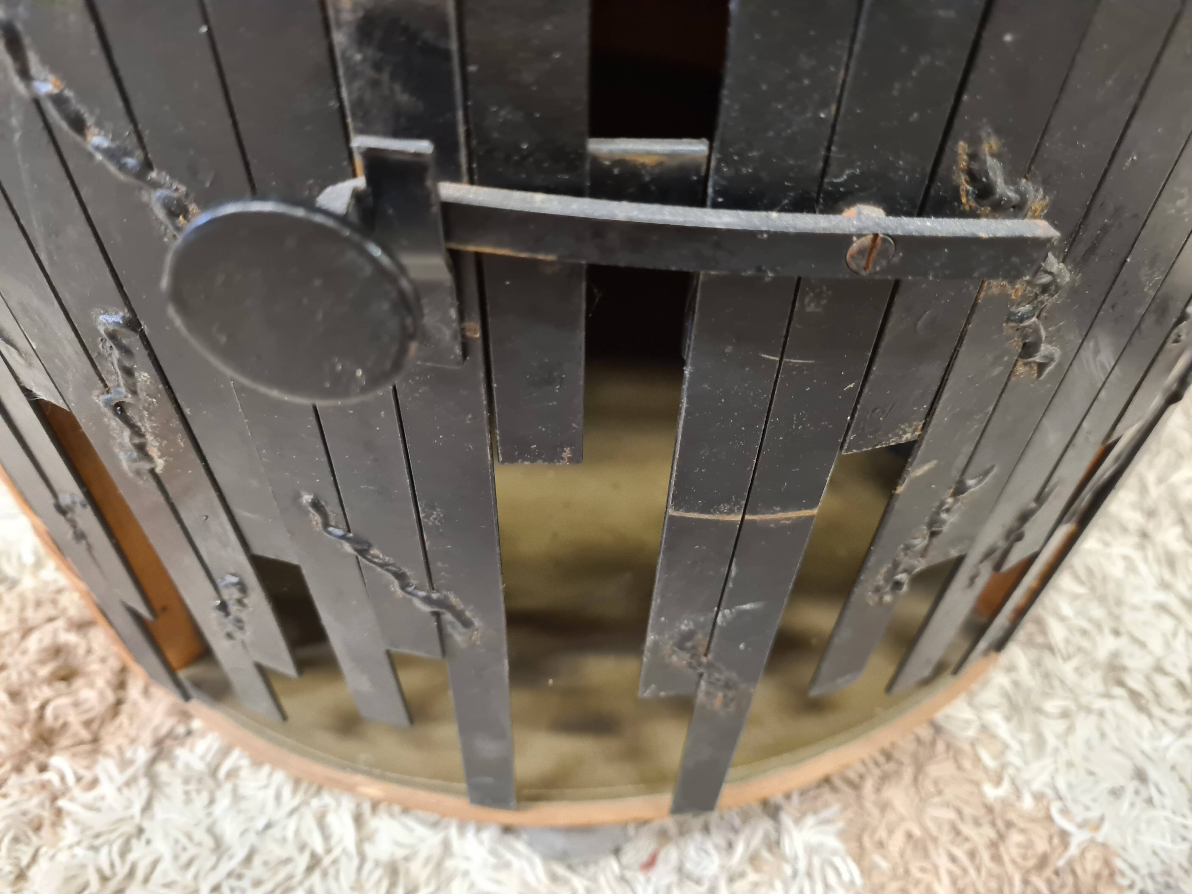 Vintage Rattan Brutalist Bar Cart