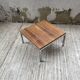 Table basse noyer et chrome moderniste