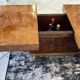 Table basse bar  en Loupe d’orme maison  Lancel vintage 1970