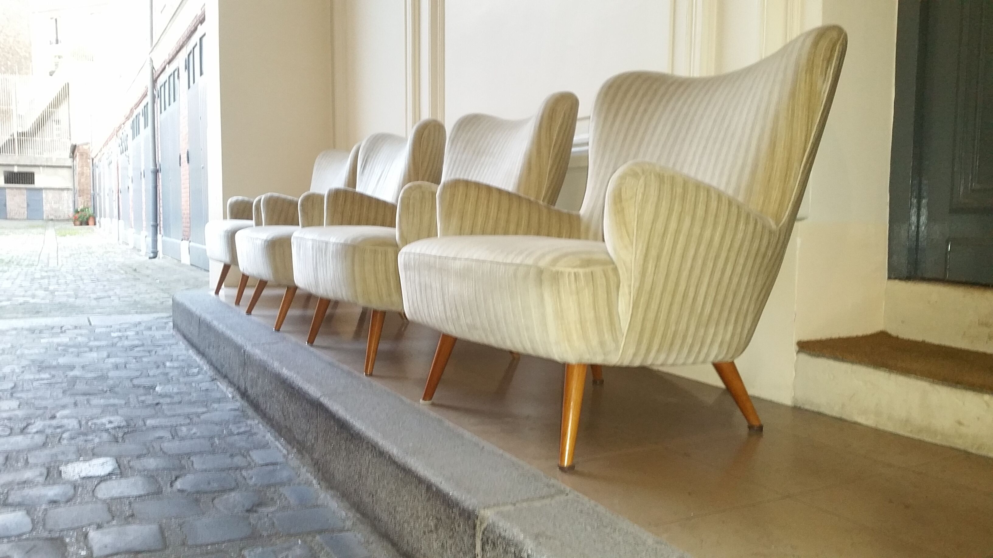 Organic wingback chairs in the 50-60s vintage armchair