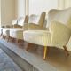 Organic wingback chairs in the 50-60s vintage armchair