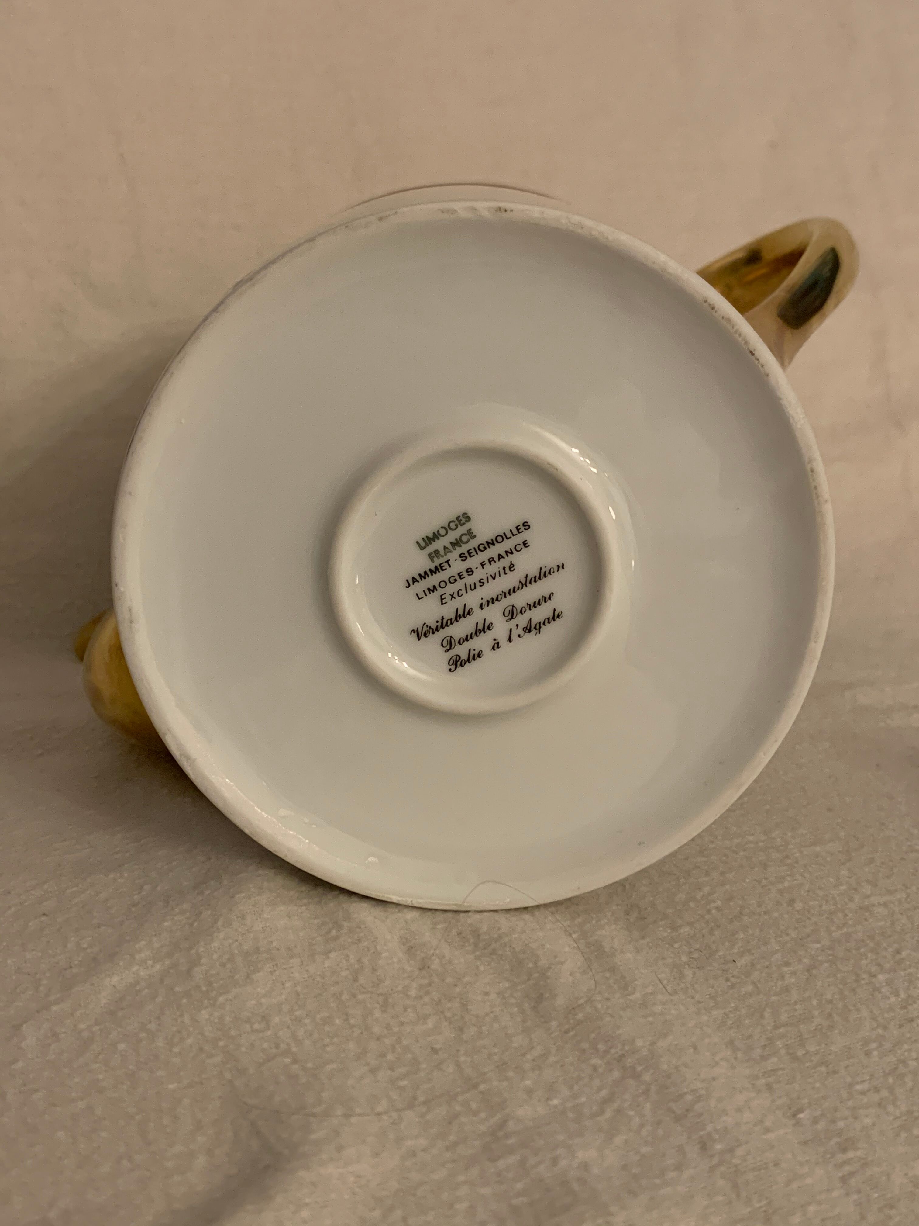 Pourer, teapot or coffee maker, and milk pot Jammet Seignolles Limoges