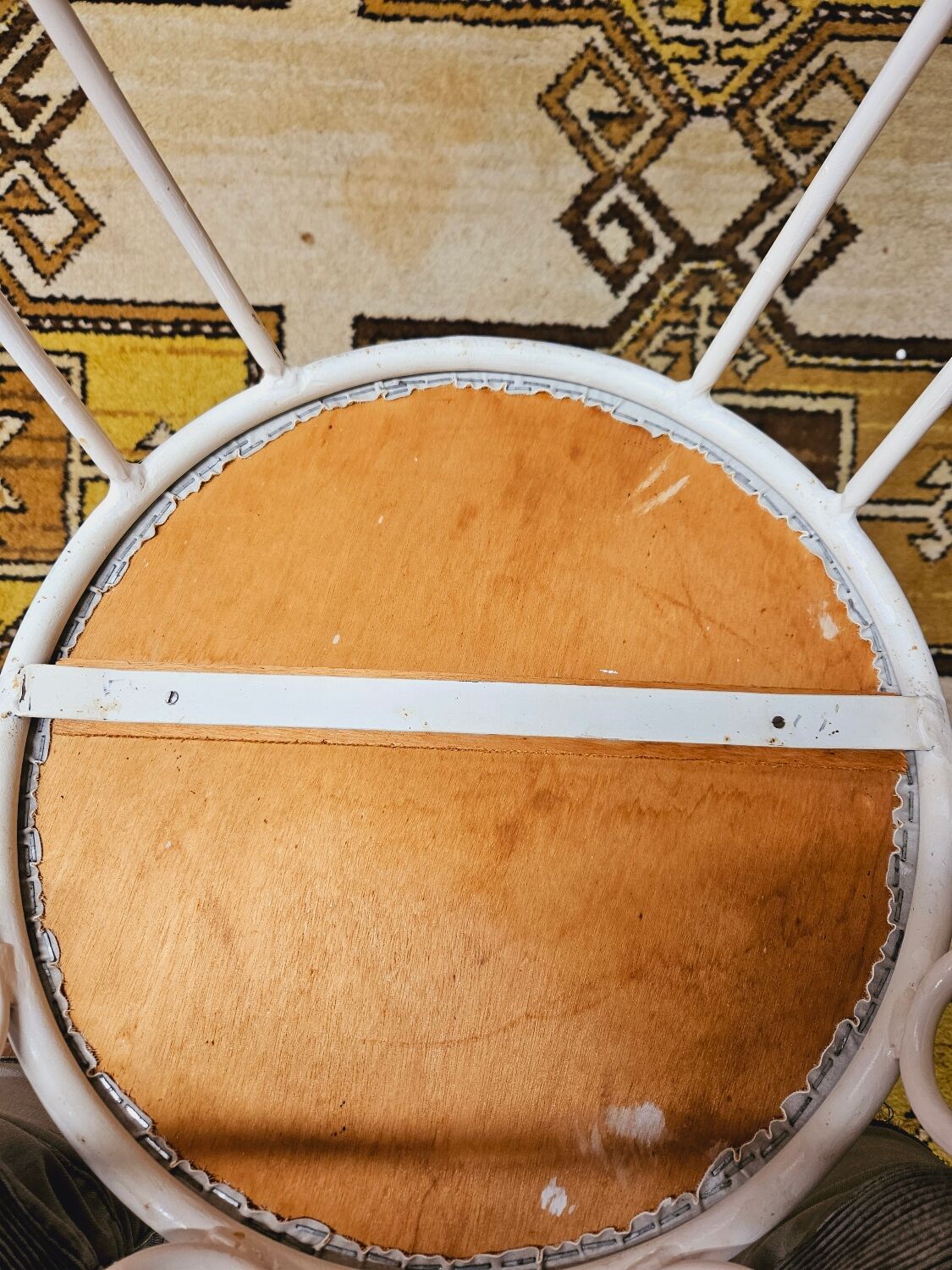 Garden armchair or terrace wrought iron white Montmartre style 60 year