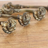 Set of 2 pairs of bronze curtain embrases
