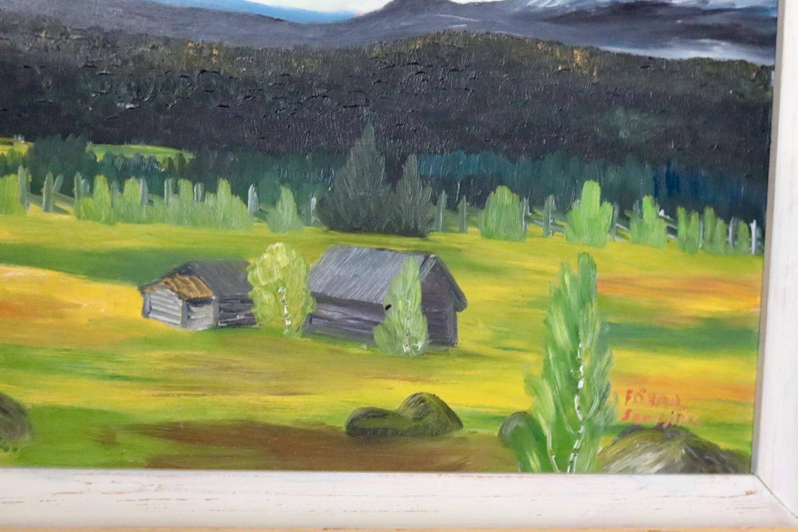 Oil on panel "Fåbo, Sonfjället" by J. Hock