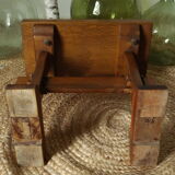Country stool in ancient solid oak