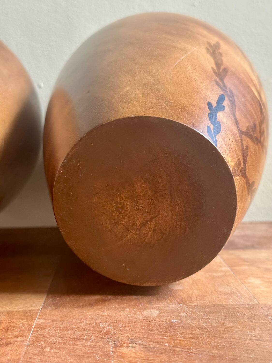Pair of wooden vases