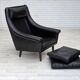 Fauteuil danois en cuir par Aage Christensen, années 1960