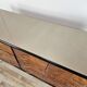 1950s six-drawer chest of drawers with glass top