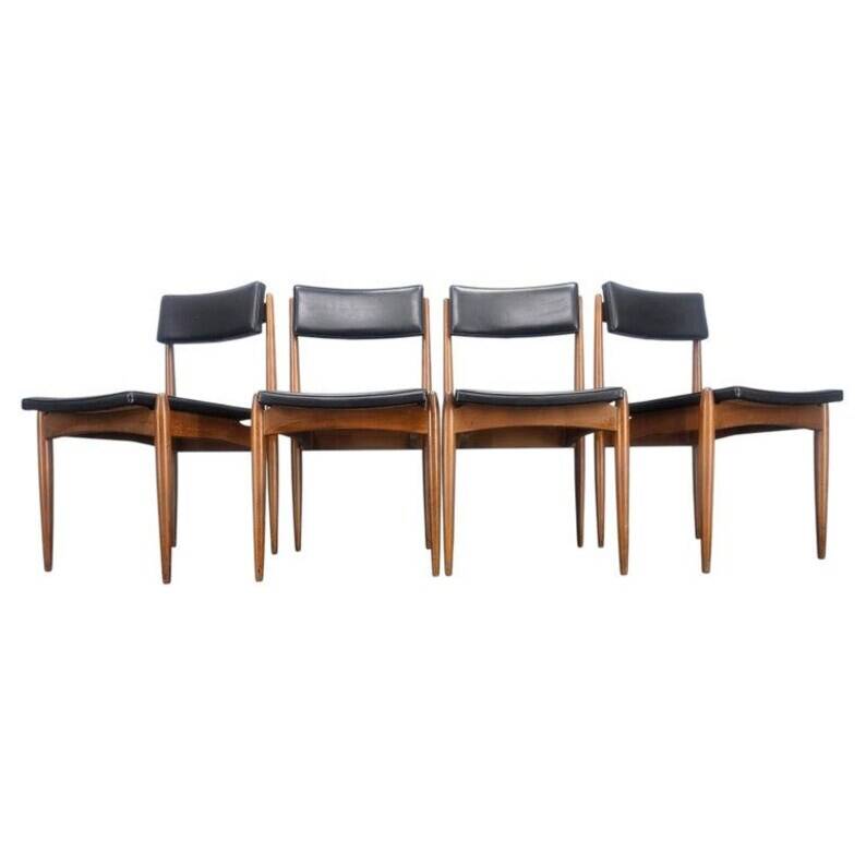 Set of Four Rare Midcentury Dining Chairs, Denmark, 1970s