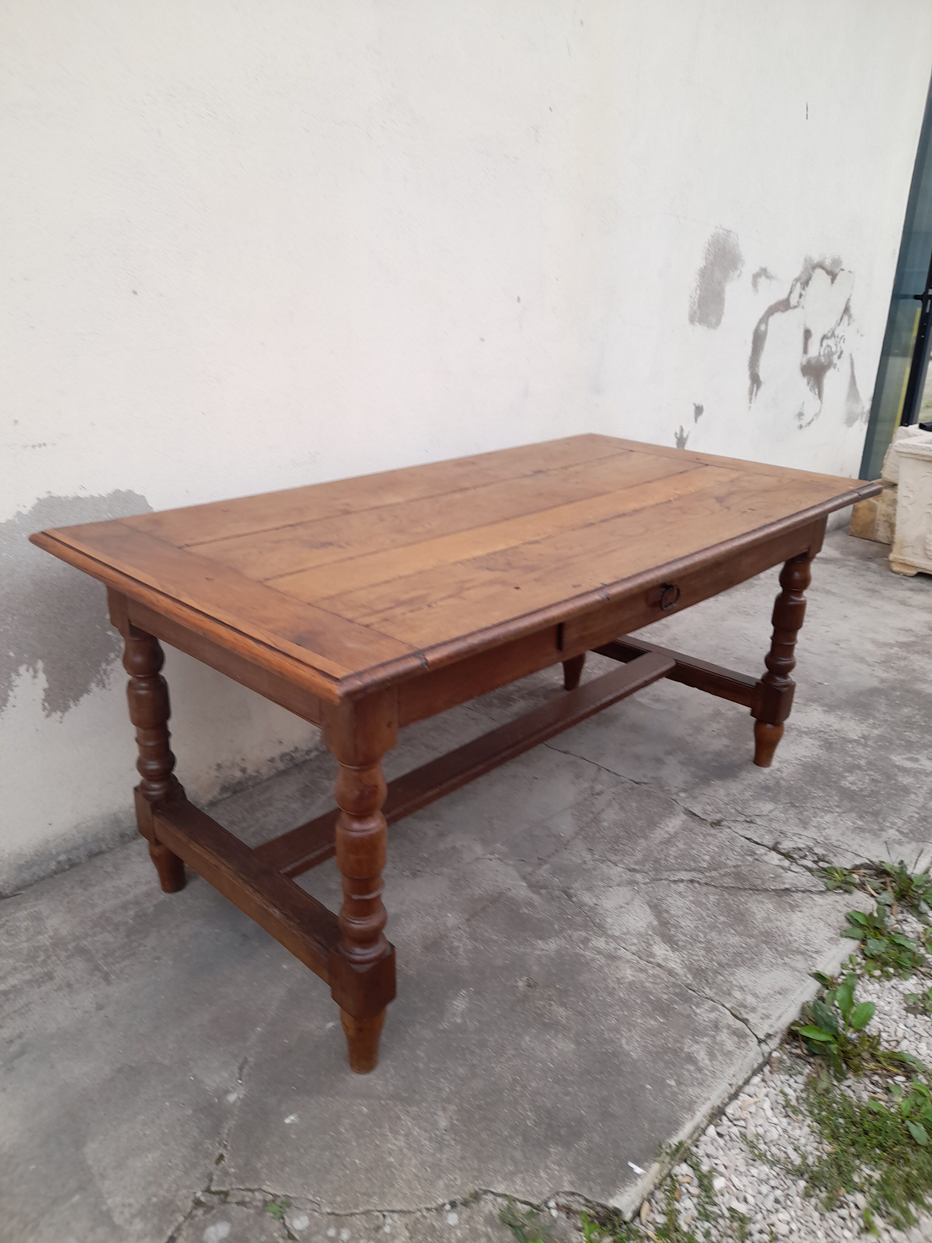 Rustic oak farmhouse table 19th -1m59