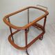 Scandinavian rolling service wood glass and brass