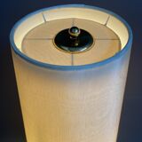 Glass floor lamp with large off-white shade 1960s