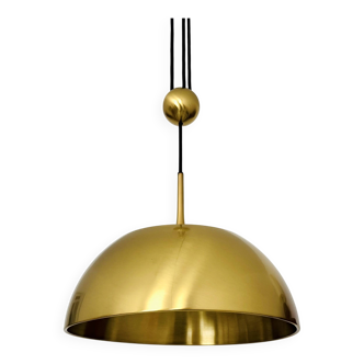 Breathtaking Brass Pendant Lamp with Counterweight by Florian Schulz