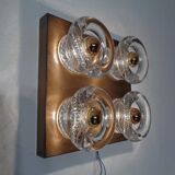 Copper and glass sconce from Cosack, Germany, 1960s.