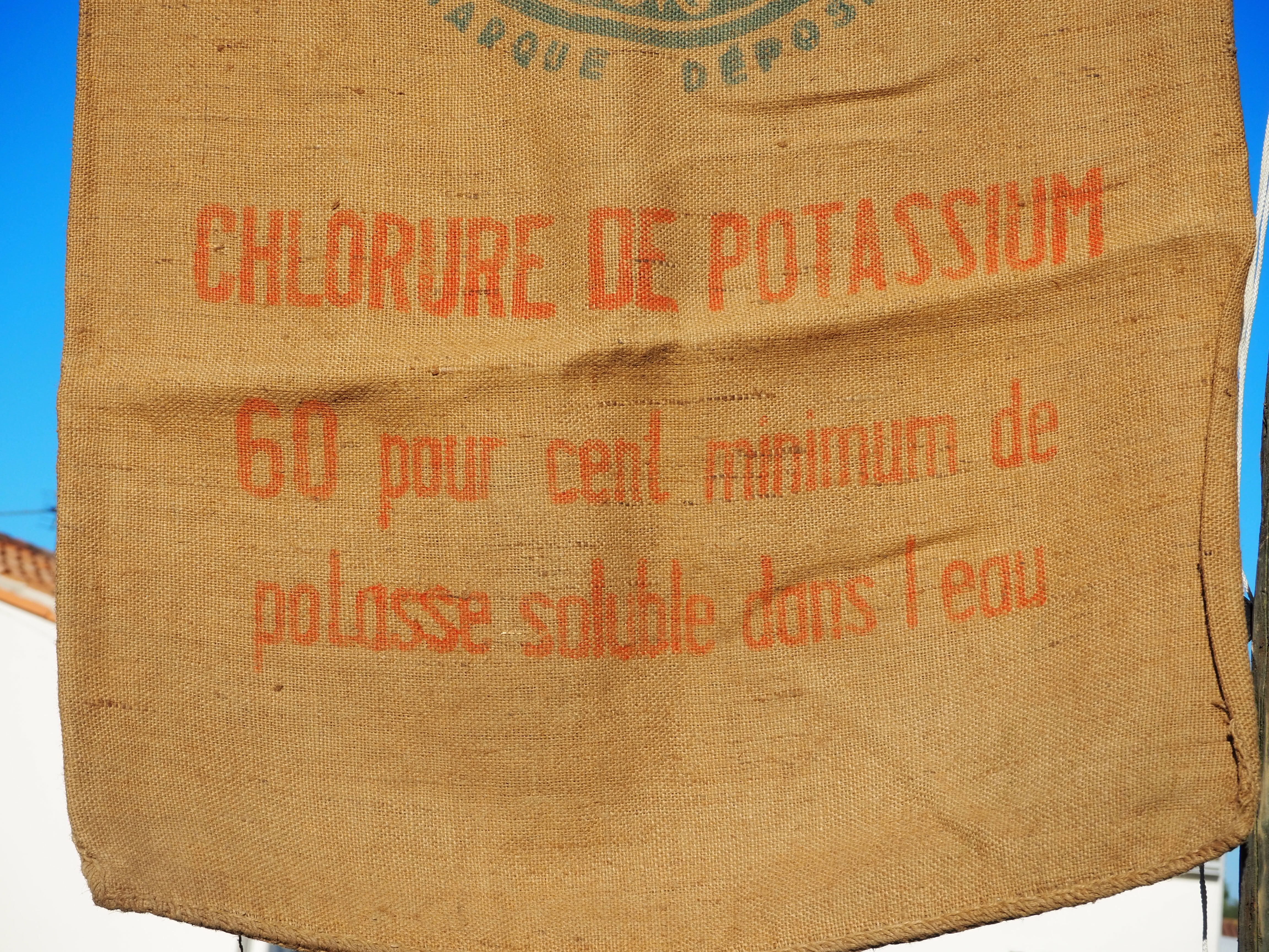 Burlap bag: "The potash of Alsace"