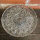 Coupe Sur Pied Ancienne Plat Apéro En Cristal Moulé Décor Vintage #D66