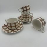 Lot tasses motif torchon
