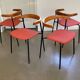 Rare ensemble de 4 chaises C 20, design Terence Conran, années 1960.