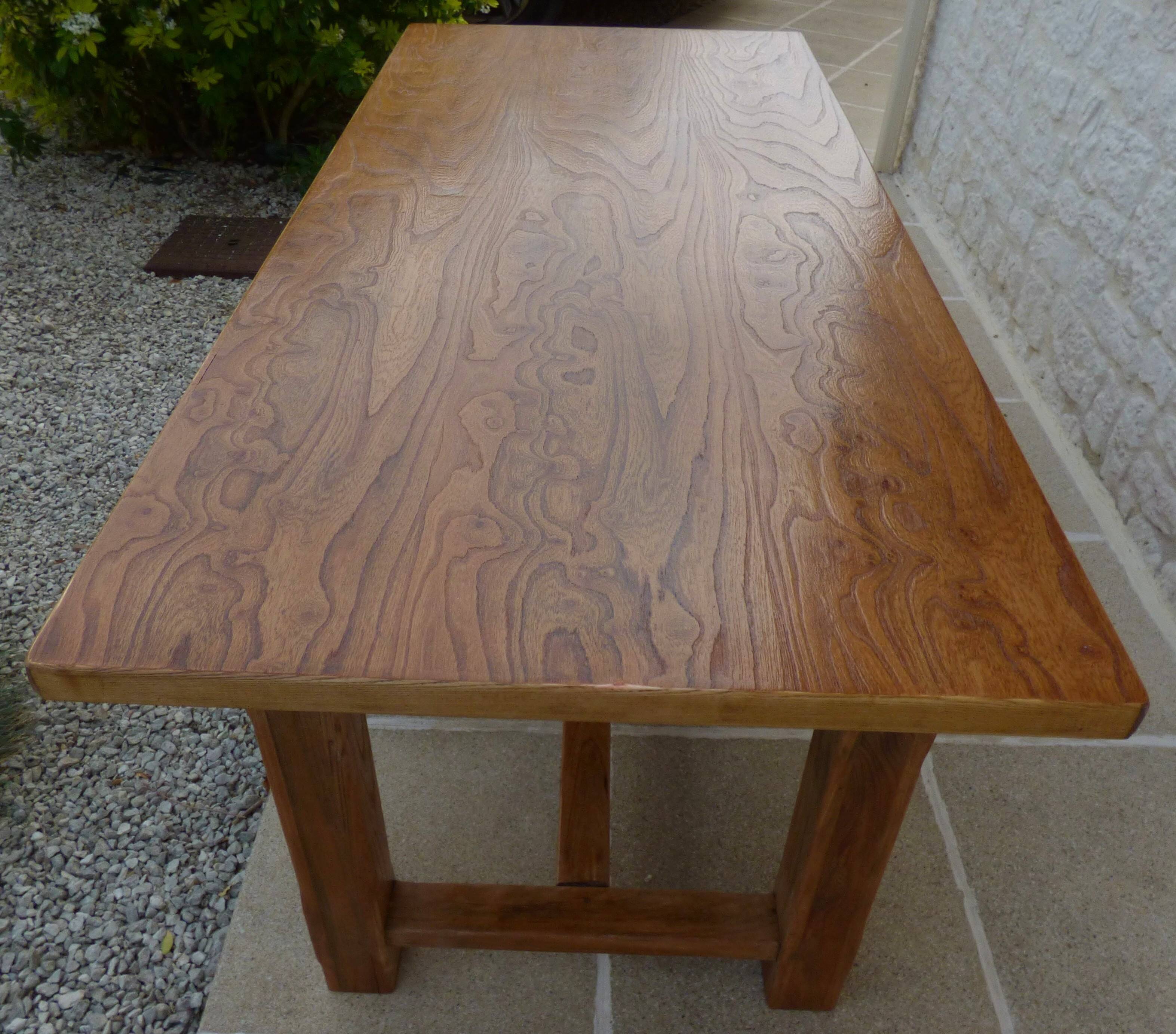 Farm table with 1 drawer in solid oak, natural colour - Totally res