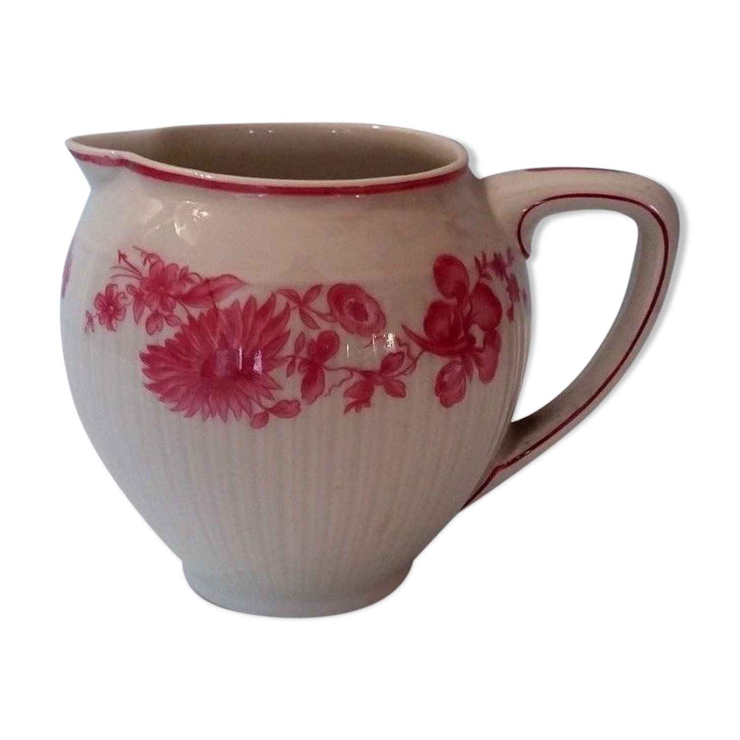 Pot à crème en porcelaine GDA Limoges fleurs roses Selency