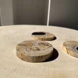 Set of 3 fossilized wood coasters (clear)