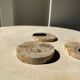 Set of 3 fossilized wood coasters (clear)