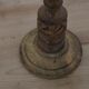 Turned and carved wooden candlestick with foliage decoration – H 20 cm