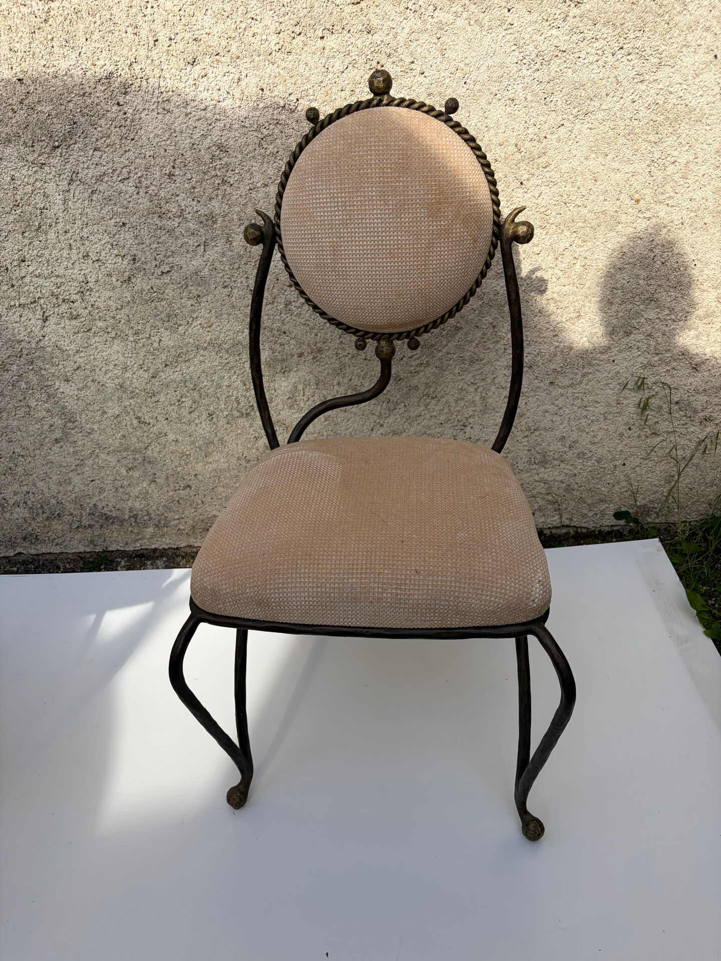 Vintage wrought iron chair design 80s/90s