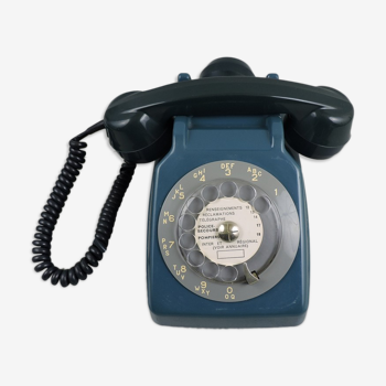 Téléphone vintage Socotel à cadran rotatif S63 années 80