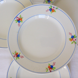 Set of 4 vintage dessert plates from the Gien factory, Nice model, in porcelain