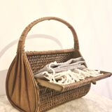 60s wicker basket handbag