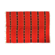 Tapis de laine rustique rouge traditionnel au design stylisé et rayures, authentique tissé à la main en Roumanie 225x145 cm