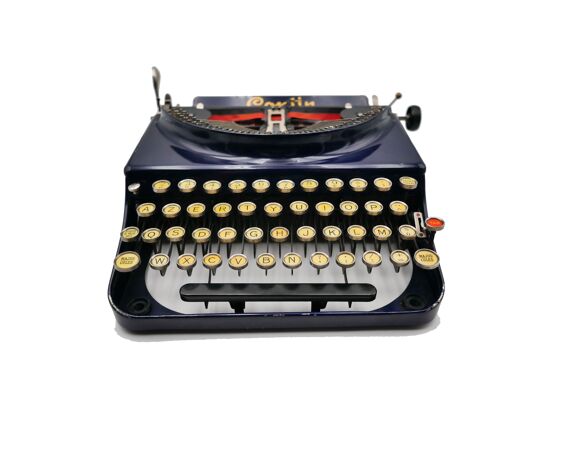 Machine à écrire Contin France bleue révisée ruban neuf 1930 | Selency