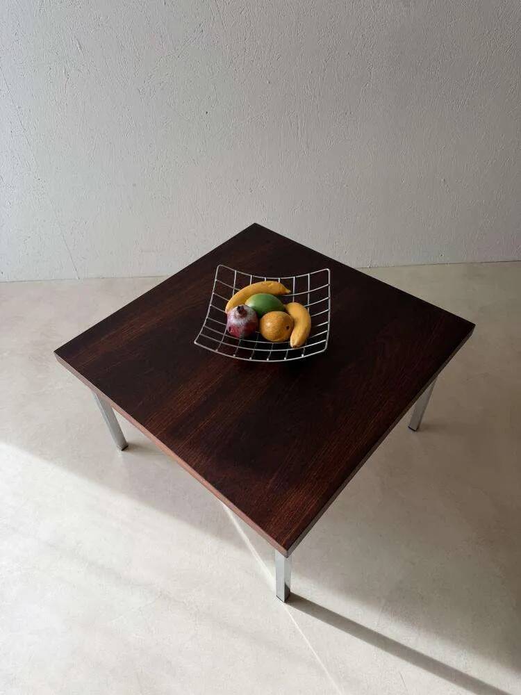 Vintage rosewood coffee table chrome 1960s
