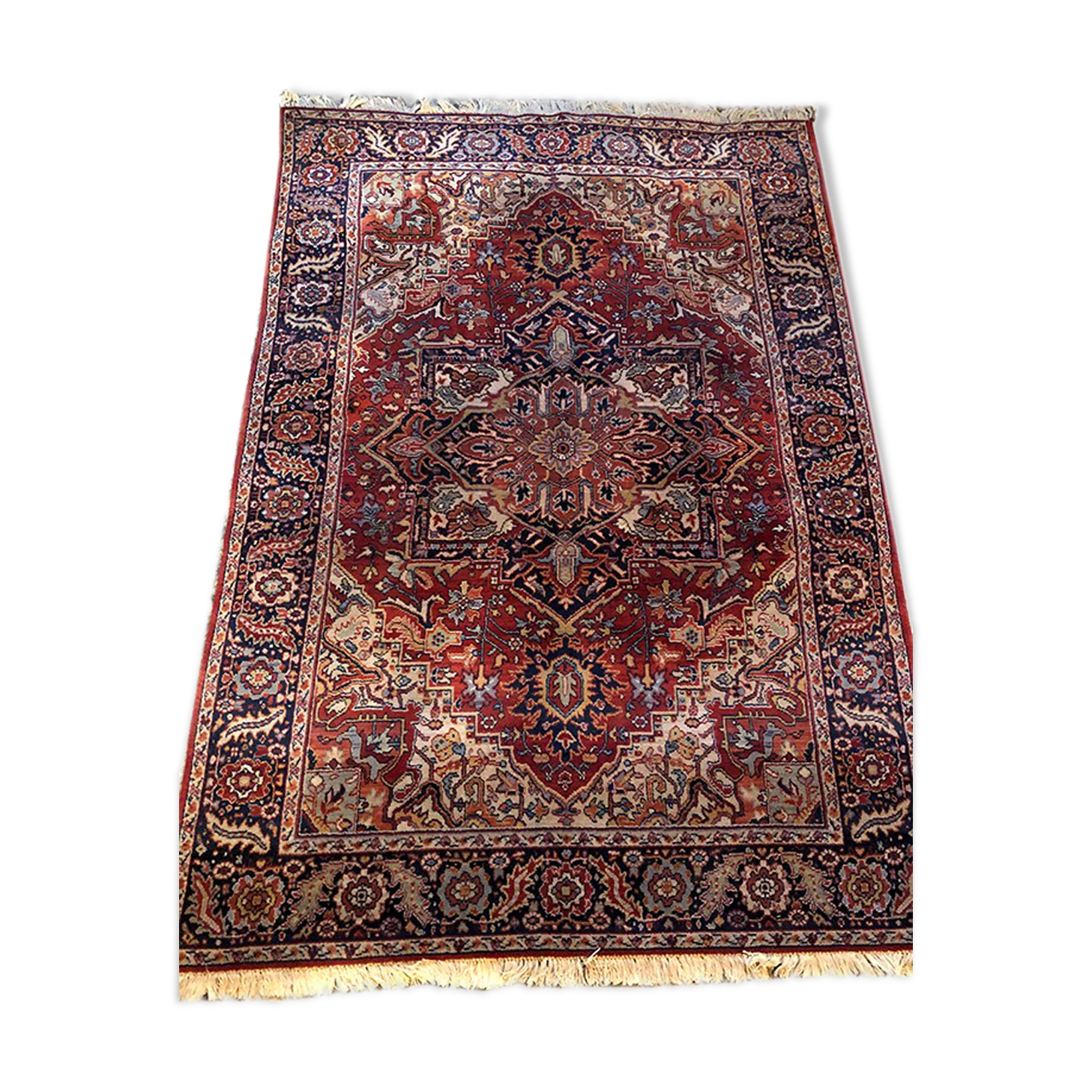 Wool rug, Persian carpet reproduction, Heriz