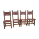 Lot 4 chaises espagnoles en cuir et bois