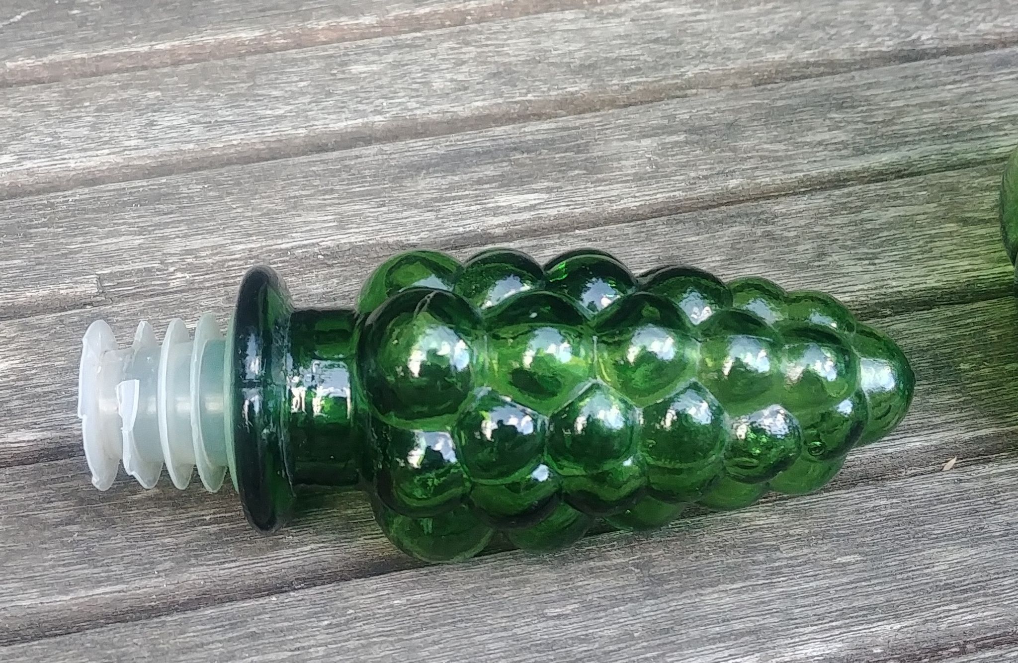 Small bubbled glass decanter from empoli -vintage rare made in italy, glassware 1970s/80s