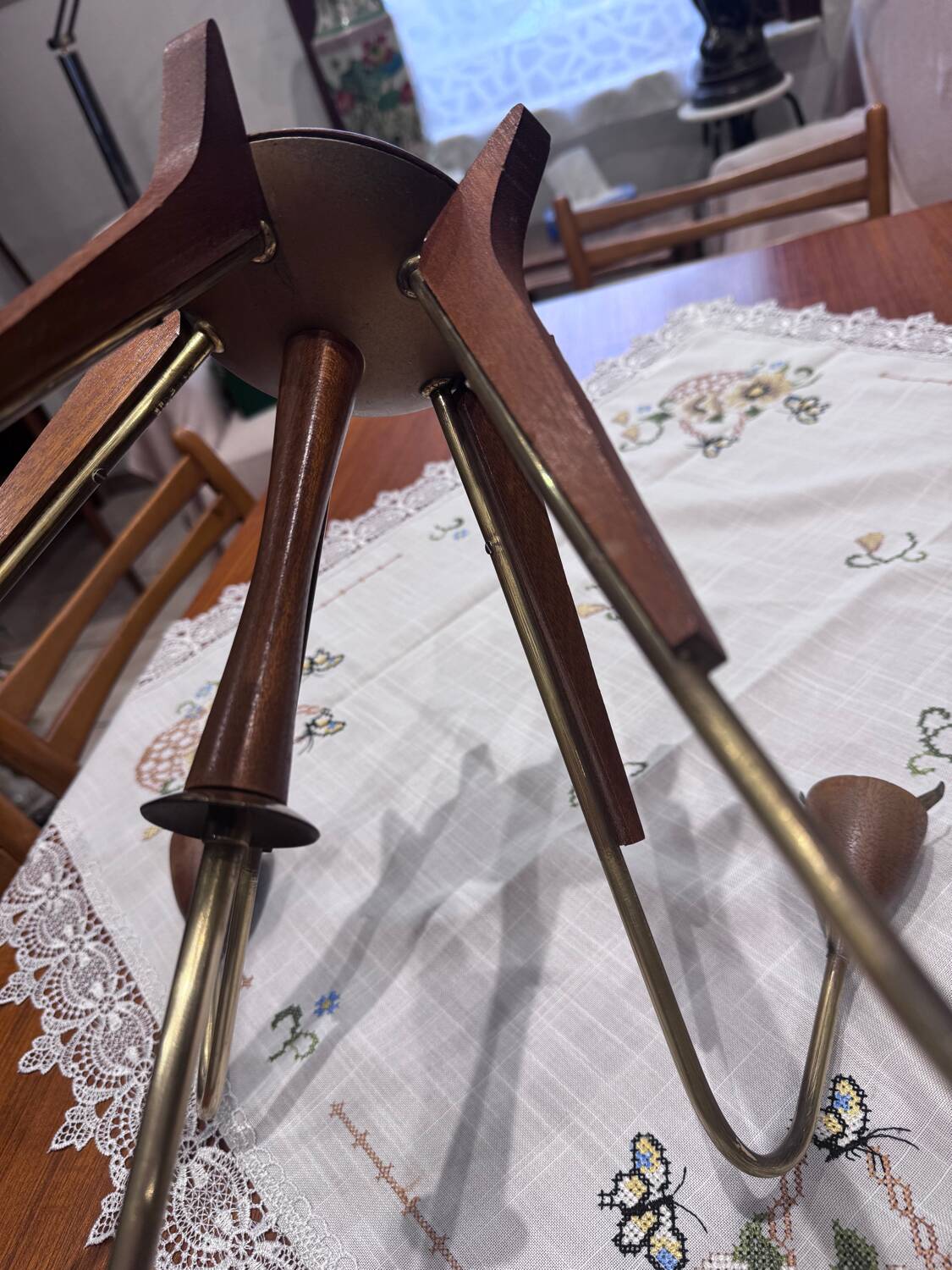 Vintage Scandinavian chandelier with 5 arms (1950s–60s)