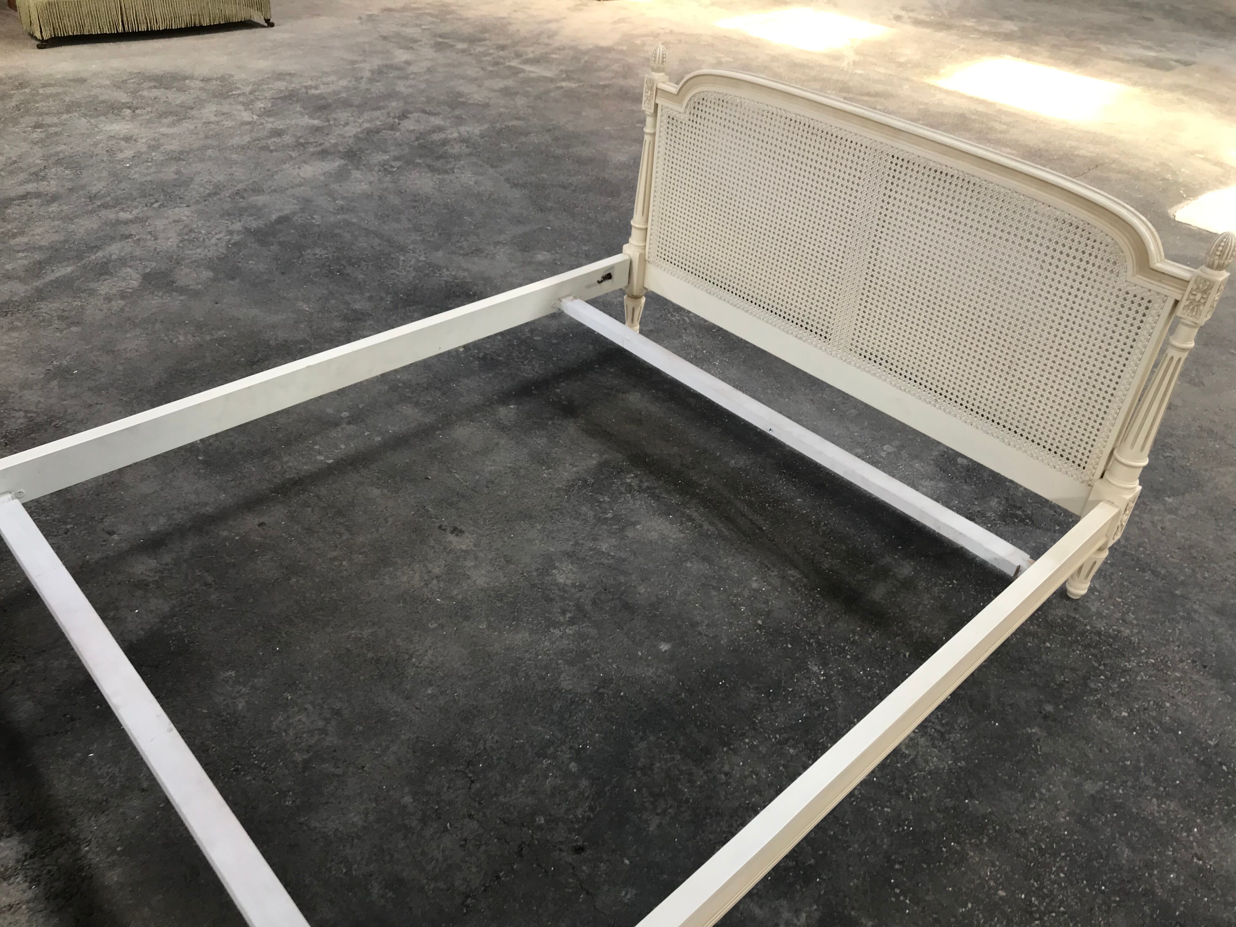 Louis XVI white bedwood caning and wood