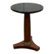 1960s Empire style pedestal table in cherry wood with black marble top