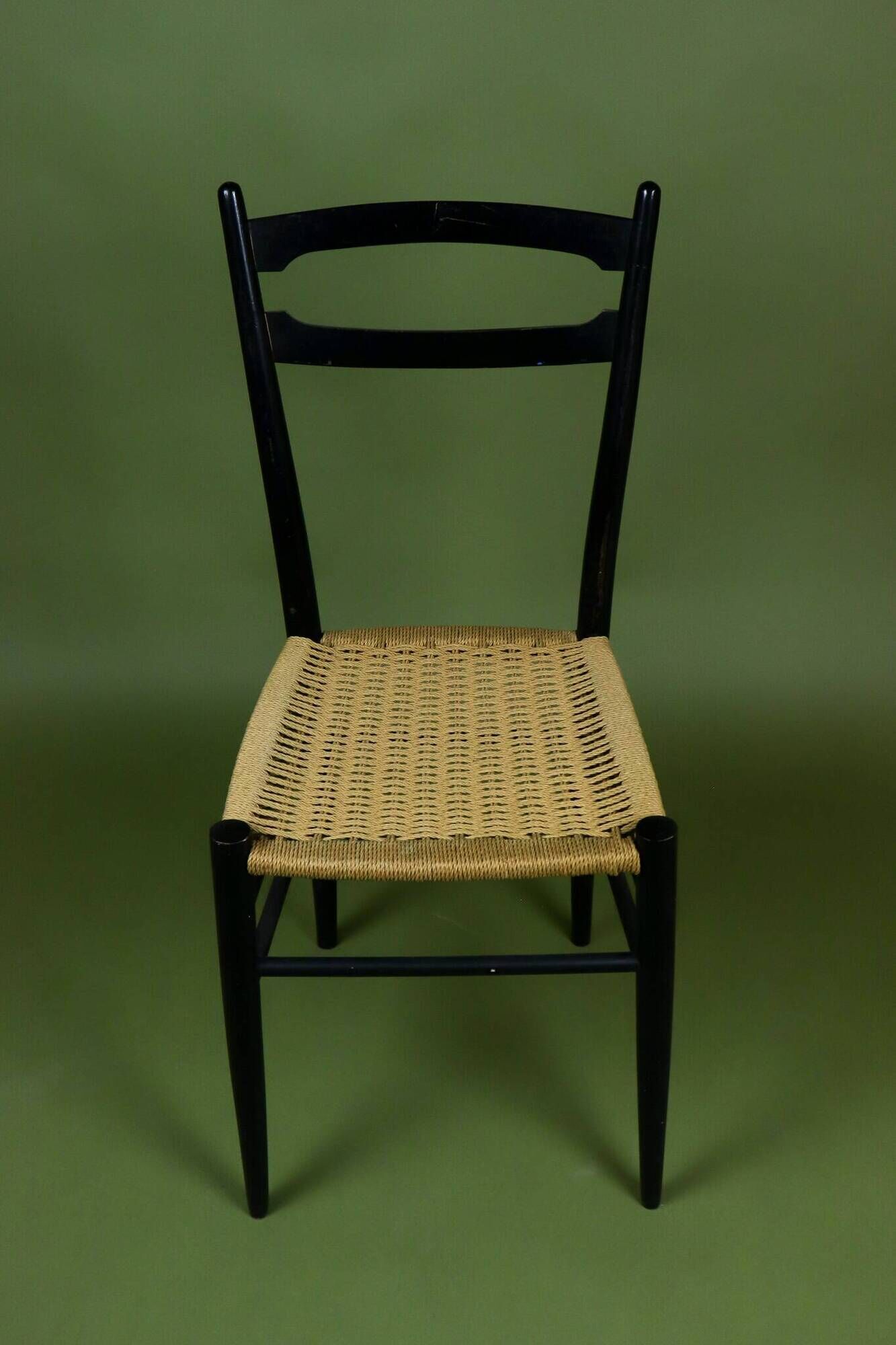 Vintage Italian cord chair from the 1960s by Gio Ponti.