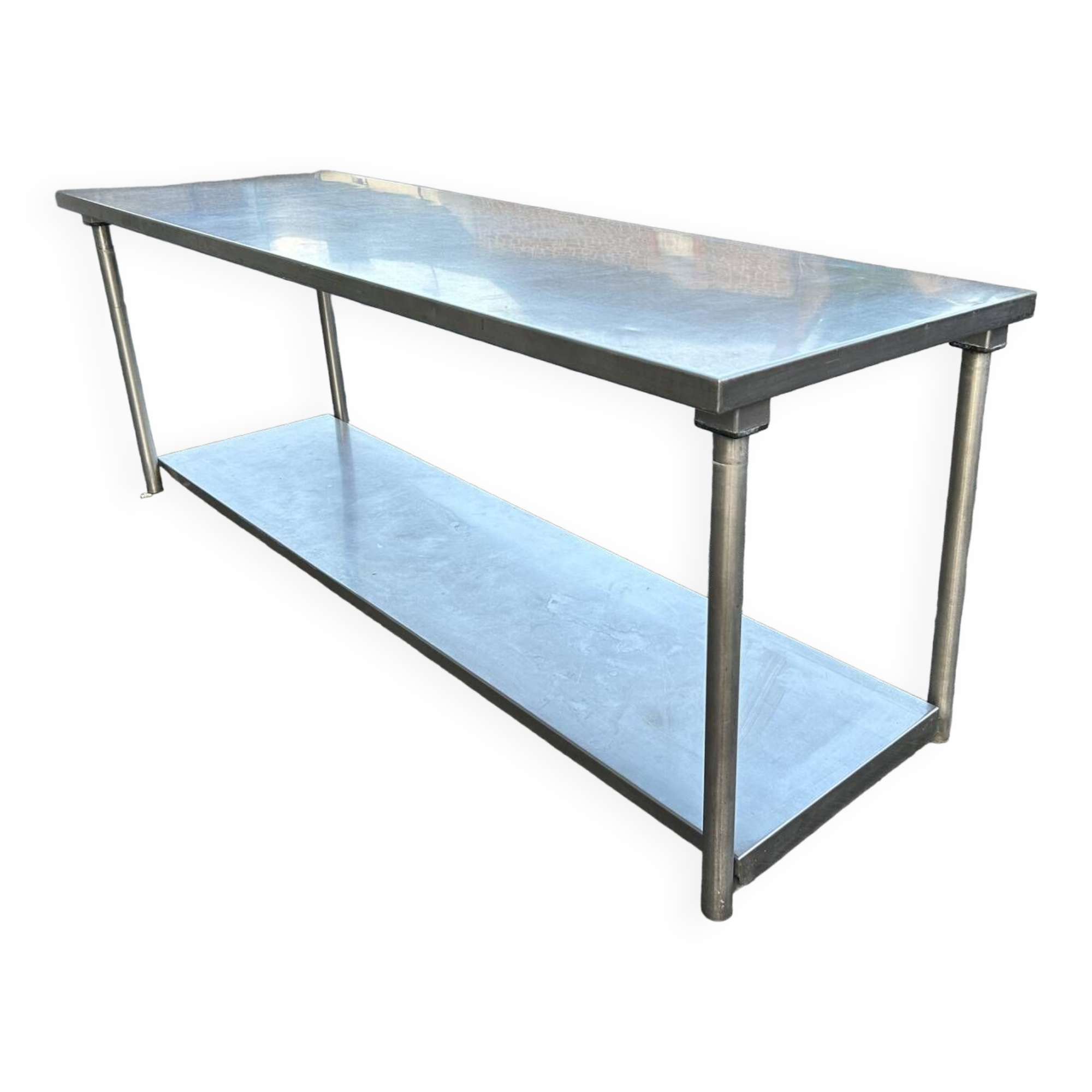 Professional double-top stainless steel table
