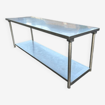 Professional double-top stainless steel table