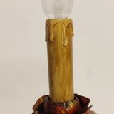 Wrought iron table lamp and gold leaf. France, 1950